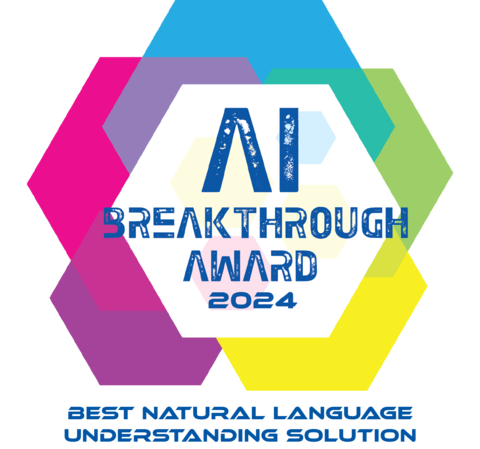 For the second consecutive year, Cognigy's Conversational AI technology has won the 'Best Natural Language Understanding Solution' Award in the annual AI Breakthrough Awards program. Cognigy's NLU ensures AI Agents deliver human-centered, sophisticated conversations that reflect customer needs while creating deeper, more personal connections. (Graphic: Business Wire)