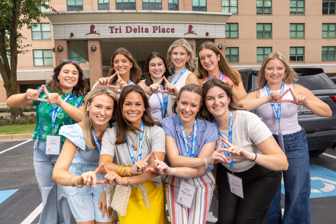 Tri Delta members in front of Tri Delta Place on St. Jude campus. (Photo: Business Wire)