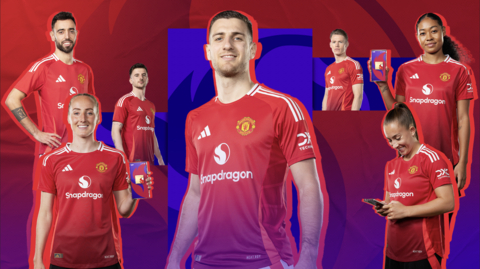 Manchester United have unveiled their new 2024/25 adidas Home kit, which features the Snapdragon brand for the first time. (Photo: Business Wire)