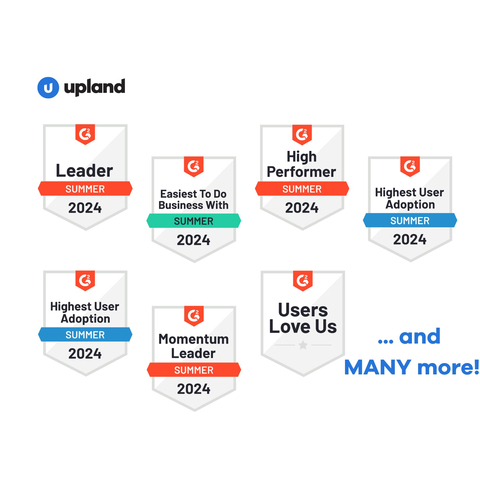 Upland Software Secures 55+ Badges in G2’s Summer 2024 Market Reports (Graphic: Business Wire)