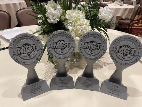 Stratasys recently won four awards from the Additive Manufacturing Green Trade Association for its work in sustainability. (Photo: Business Wire)