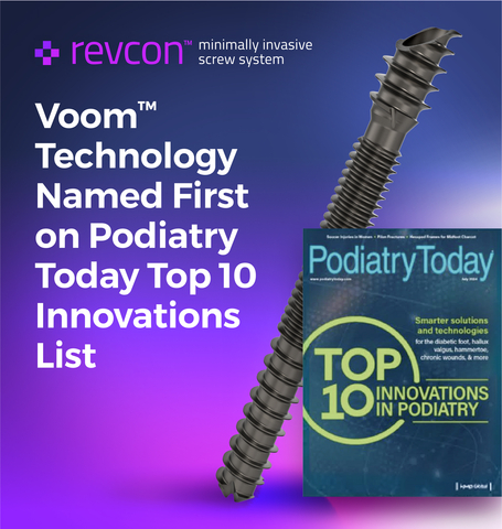 Voom Medical Devices' disruptive, one-of-a-kind, patented, game-changing minimally invasive Bunionplasty® 360 Bunion Repair™ technology was named first on Podiatry Today’s 2024 Top 10 Innovations list. (Photo: Business Wire)