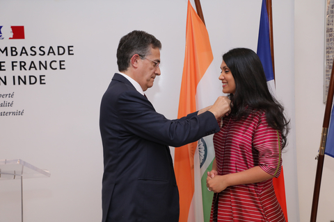 France’s highest civilian award recognizes Roshni Nadar Malhotra, Chairperson, HCLTech (Photo: Business Wire)