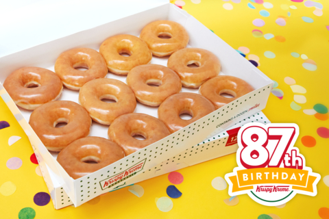 On Friday, July 12 only, guests who purchase any dozen at regular price can receive an Original Glazed dozen for just 87 cents; use code "BDAY" to redeem online (Photo: Business Wire)