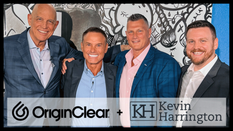 OriginClear, Inc., the Clean Water Innovation Hub™, today announces the official launch of a new investment opportunity open to all investors and designed to support new solutions to major water problems like drought, pollution, and fast-inflating water rates. This offering has the enthusiastic support of Kevin Harrington, an original “shark” on the hit TV show Shark Tank and co-founding board member of the Entrepreneur's Organization. (Graphic: OriginClear)
