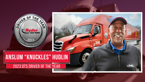 Anslum Hudlin won the "Driver of the Year" award for Ryder’s Dedicated Transportation Solutions, where drivers are responsible for operating specialized equipment, overseeing unique product handling, navigating complex routes, and meeting stringent customer service requirements. (Photo: Business Wire)