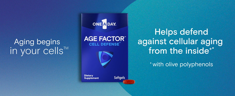 Bayer launches new One A Day® Age Factor™ Cell Defense supplement, which helps defend against cellular aging from the inside out (Graphic: Business Wire)
