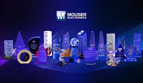 Mouser received 25 top business awards from its manufacturer partners for best-in-class performance during 2023, including over a dozen Distributor of the Year Awards. (Graphic: Business Wire)