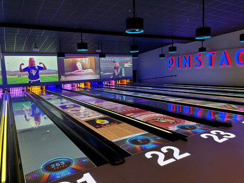 VIP Bowling Suite with SPARK® interactive gaming technology on bowling lanes. (Photo: Business Wire)