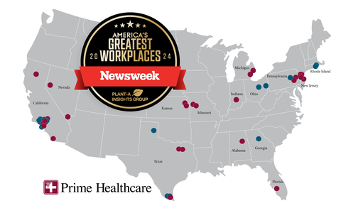 Prime Healthcare includes 44 hospitals and more than 300 outpatient locations in 14 states, serving over 2.6 million patients annually. (Graphic: Business Wire)