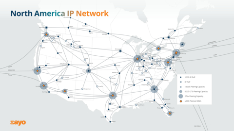 North America IP Network Map (Graphic: Business Wire)