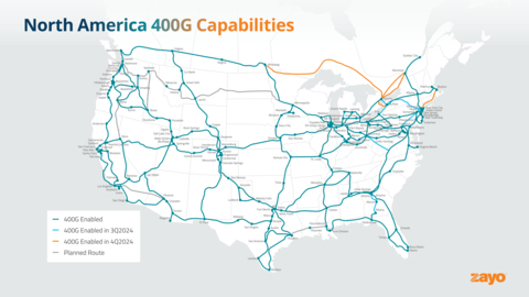 original North America 400G Capabilities Map (Graphic: Business Wire)