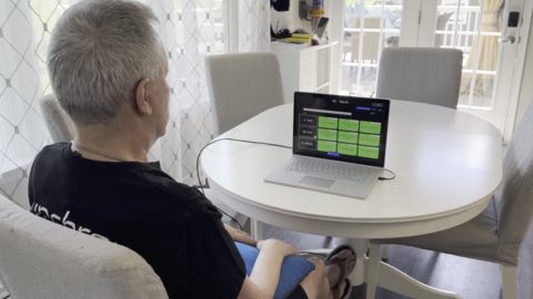 Mark, a person living with ALS who is using Synchron’s BCI platform. (Photo credit: Synchron)