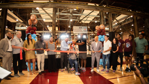 thumbnail The Philadelphia Youth Basketball organization cut the ribbon to mark its official grand opening of its new, 100,000 square-foot Alan Horwitz "Sixth Man" Center, located in the Nicetown neighborhood of Philadelphia, Penn. (Photo: Business Wire)