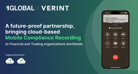 1GLOBAL與Verint合作在全球提供增強的行動法規遵循記錄服務（圖片：美國商業資訊）