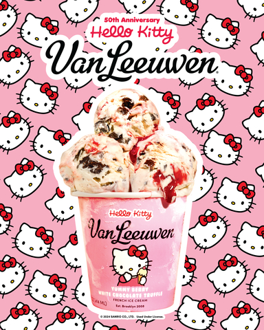 Sanrio® and Van Leeuwen Celebrate National Ice Cream Day with Limited-Time Hello Kitty 50th Anniversary Ice Cream Flavor (Graphic: Business Wire)