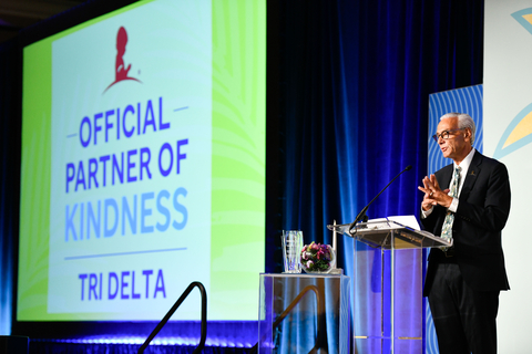 Richard C. Shadyac Jr., President and CEO of ALSAC, the fundraising and awareness organization for St. Jude Children’s Research Hospital announcing Tri Delta, as an official Partner of Kindness from Tri Delta Convention. (Photo: Business Wire)