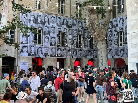 Taiwanese portraits adorn the walls at the Off Avignon Arts Festival in France, showcasing Taiwan's diversity. (Photo: Business Wire)