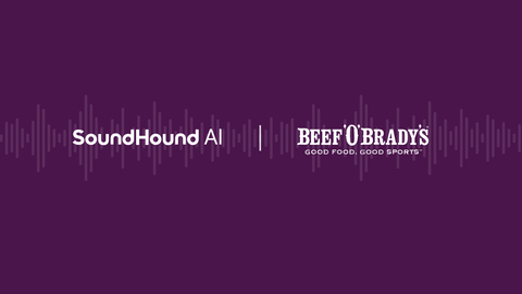 SoundHound AI and Beef 'O' Brady's today announced a collaboration to enable customers to place phone orders by speaking with an advanced AI voice assistant. (Graphic: Business Wire)