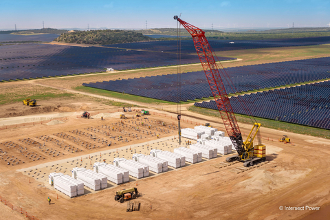 Active construction at the Lumina II battery energy storage system (BESS) project in Scurry County, Texas. When construction is complete, the site will have 86 Megapacks, Tesla’s battery energy storage system, that will provide 320 MWh of battery storage with a two-hour duration. (Photo: Business Wire)