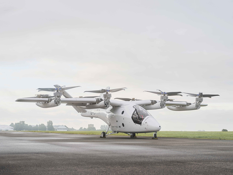 Vertical Aerospace's new, more advanced VX4 electric aircraft prototype. (Photo: Business Wire)