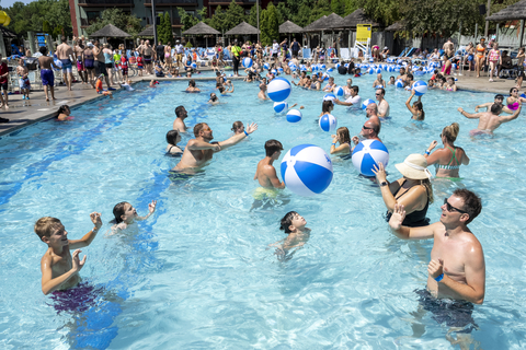 Guests participate in pool activities during the National Waterpark Day celebration at Kalahari Resorts. (Photo: Business Wire)
