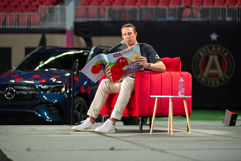 The Clifford Takes a Ride national book and safety tour kicked off at Mercedes-Benz Stadium, featuring a book reading by Atlanta Falcons Legend, Matt Ryan, for 500 children from YMCA of Metro Atlanta. (Photo: Business Wire)
