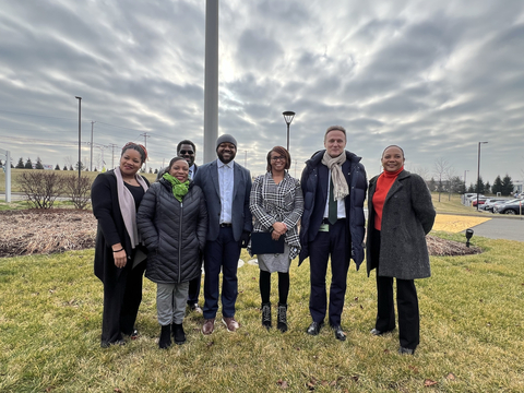 Avangrid CEO Pedro Azagra joins members of the business resource group AAACE (the Avangrid African American Council for Excellence) for a flag raising to mark Black History Month. (Photo: Business Wire)