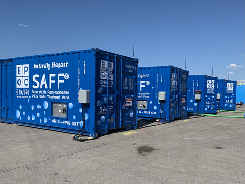 A lineup of four SAFF® (Surface Active Foam Fractionation) units operating at a confidential site. (Photo: Business Wire)