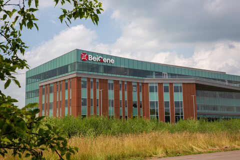 BeiGene's flagship biologics manufacturing facility and clinical R&D center at the Princeton West Innovation Campus in Hopewell, N.J., is seen. (Photo: Business Wire)