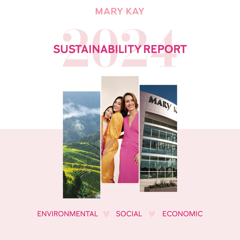 Mary Kay’s 2024 Sustainability report, released in July, is organized by environmental, social, and economic impact. It underscores the company’s commitment to creating and nurturing a business model that enriches women’s lives and supports communities while protecting our planet. (Photo credit: Mary Kay).