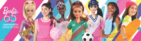 In the brand’s 65th anniversary year, Barbie continues to remind all fans of all teams that they can be anything, welcoming them to join the year-long celebration both on and off the field, court, or anywhere else they play. (Photo: Business Wire)