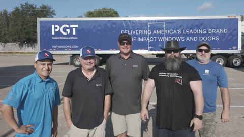 Team members from MITER Brands that volunteered at the distribution event: Michael Reyna, Anthony Stacker, Matthew Bradshaw, Dave Rankin, and Matt Matherne (Photo: Business Wire)