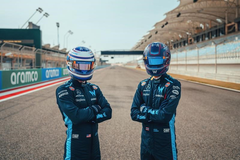 Williams racing drivers Alex Albon and Logan Sargeant. (Photo: Business Wire)