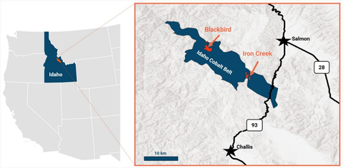 Figure 1. Location of the Iron Creek Property in east-central Idaho (Graphic: Business Wire)