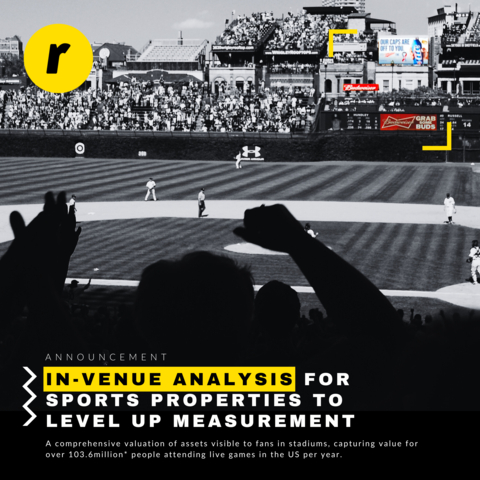 Relo Metrics in-venue analysis for sports properties levels up measurement. A comprehensive valuation of assets visible to fans in stadiums captures value for over 103.6 million people attending live games in the US per year. (Graphic: Business Wire)