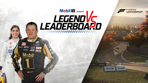 Motorsports icons including Tony Stewart and Jamie Chadwick to race gamers in-game and on-track in Legend vs. Leaderboard Rival Events. (Graphic: Business Wire)