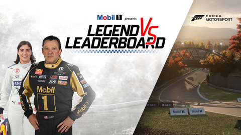 original Motorsports icons including Tony Stewart and Jamie Chadwick to race gamers in-game and on-track in Legend vs. Leaderboard Rival Events. (Graphic: Business Wire)