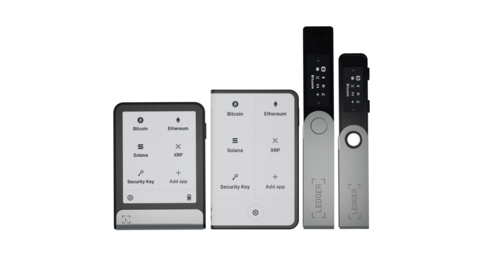 thumbnail Ledger products: Ledger Flex™, Ledger Stax™, Ledger Nano S Plus™, Ledger Nano X™ (Photo: Business Wire)