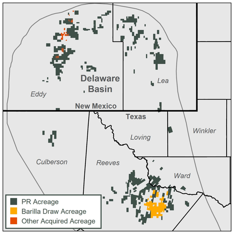 Permian Resources Acquired Acreage Map (Graphic: Business Wire)