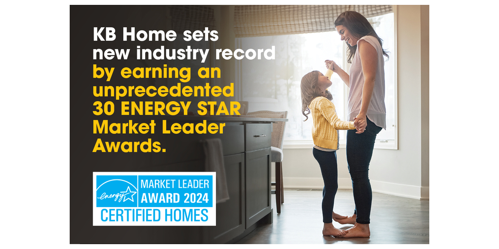 KB Home Sets New Industry Record by Earning an Unprecedented 30 ENERGY STAR Market Leader Awards