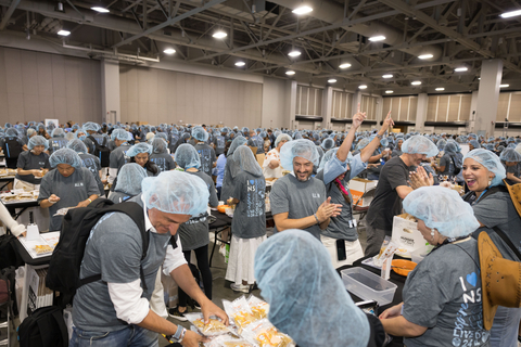 2,196 people actively participated in packing meal kits during 24 hours (Photo: Business Wire)