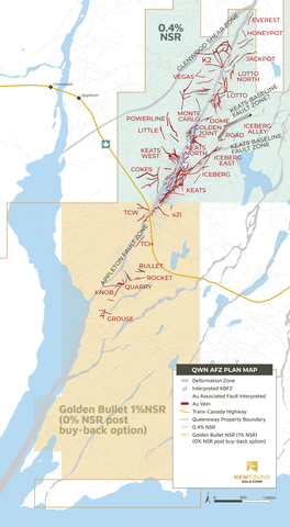 Figure 1. Queensway North plan map including location of Golden Bullet royalty. (Graphic: Business Wire)