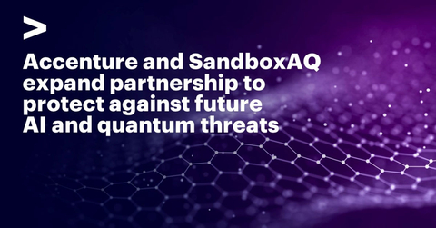 Accenture and SandboxAQ are expanding their partnership to address the critical need for enterprise data encryption that can defend against current data breaches, as well as future AI and quantum threats. (Graphic: Business Wire)