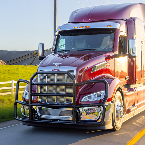 The NEW Ex-Guard® XG-150 Generation 3 Grille Guard in black on a Peterbilt® 579 (Photo: Business Wire)