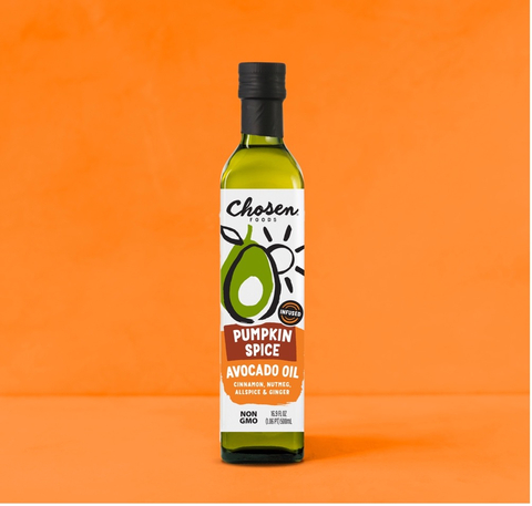 Chosen Foods is launching its first ever Pumpkin Spice Avocado Oil, crafted in small batches by combining Chosen Foods’ 100% Pure Avocado Oil and a blend of classic fall spices including, cinnamon, nutmeg, allspice, and ginger. (Photo: Business Wire)