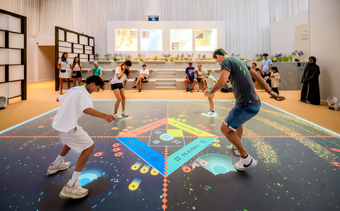 HIWY Game, powered by Moment Factory: A multimedia innovation bringing life-sized, interactive games to the United Arab Emirates Olympic House during the 2024 Paris Games. (Photo: HIWY Game by Moment Factory).