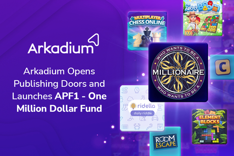 Arkadium opens publishing doors to 3rd party game developers and launches 'APF1' – One Million Dollar Fund. (Graphic: Business Wire)