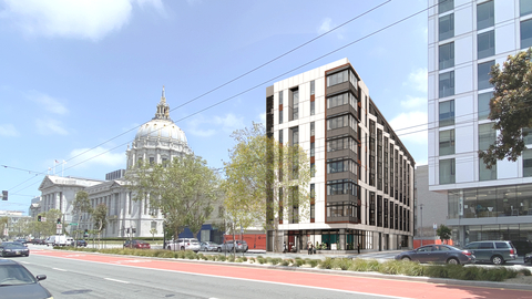 A rendering of The Kelsey Civic Center, which will be built across from San Francisco’s City Hall. Photo Credit: The Kelsey.