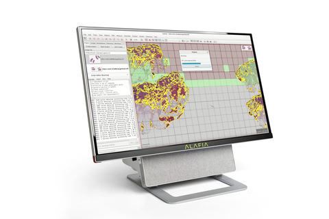 ALAFIA AIVAS all-in-one interactive high-performance personal supercomputer (HPC) designed to revolutionize the development and deployment of critical artificial intelligence (AI) software applications. Showcasing a digital pathology application in which AIVAS can perform pixel classification, and cell segmentation over 100X faster than a typical personal computer. Whole-slide scans that typically take 30mins to an hour to be processed, can be processed in AIVAS in under one minute. (Photo: Business Wire)